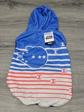 Chewy Pet Apparel Star Wars Dog Hoodie Large Red White Blue